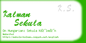 kalman sekula business card